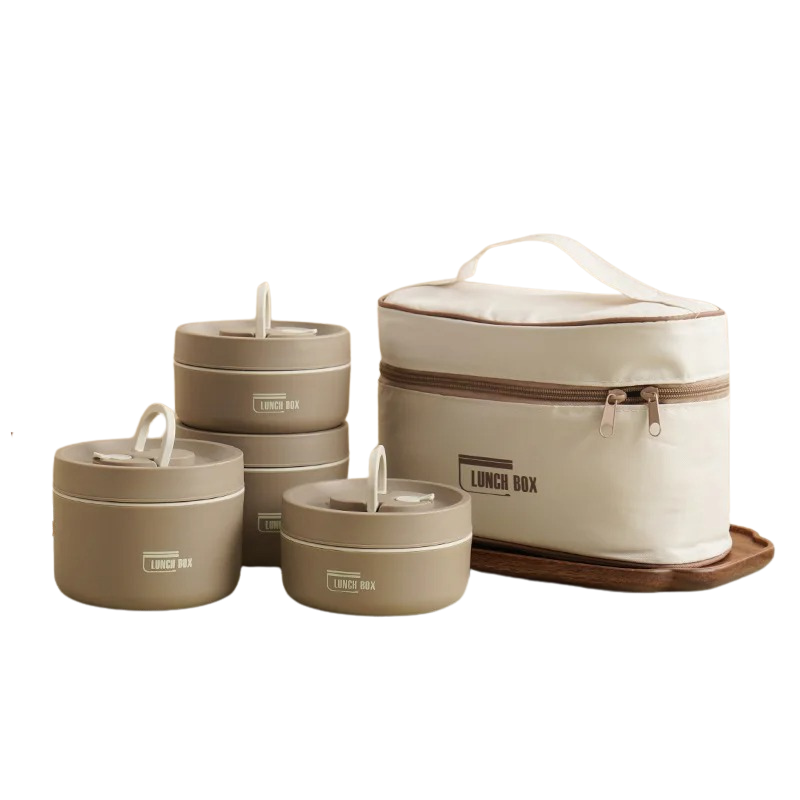GourmetSafe | Insulated Stainless Steel Lunchbox Set