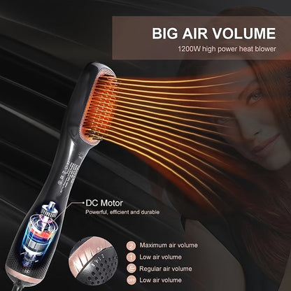 LuxeComb | Hot Air Brush – Dryer & Straightener with 1000W Power