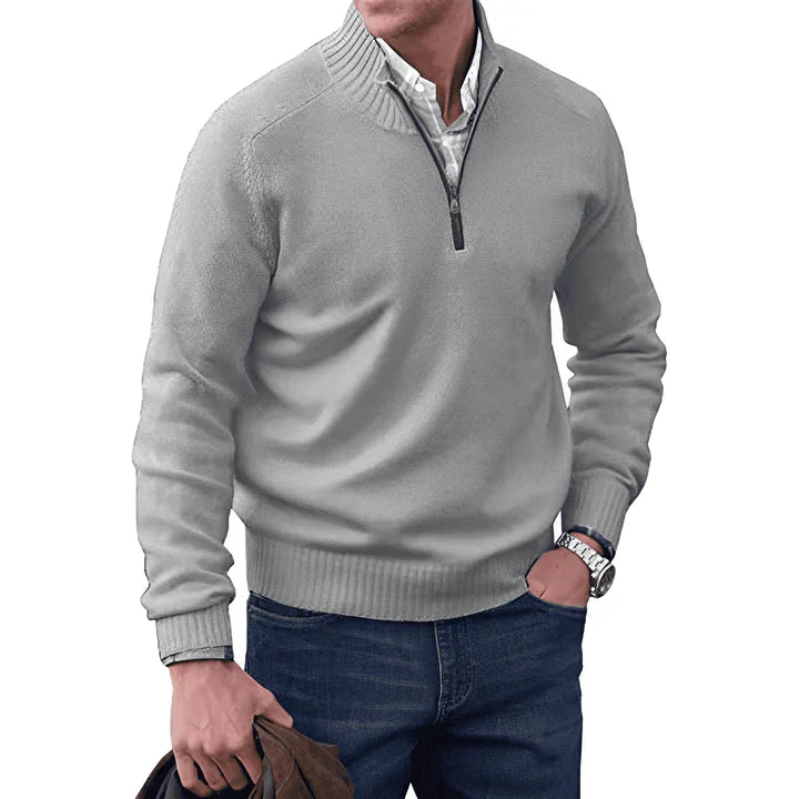Variant image for Men's Cashmere Jumper - Luxurious Quarter Zip Knitwear for Winter Style-49