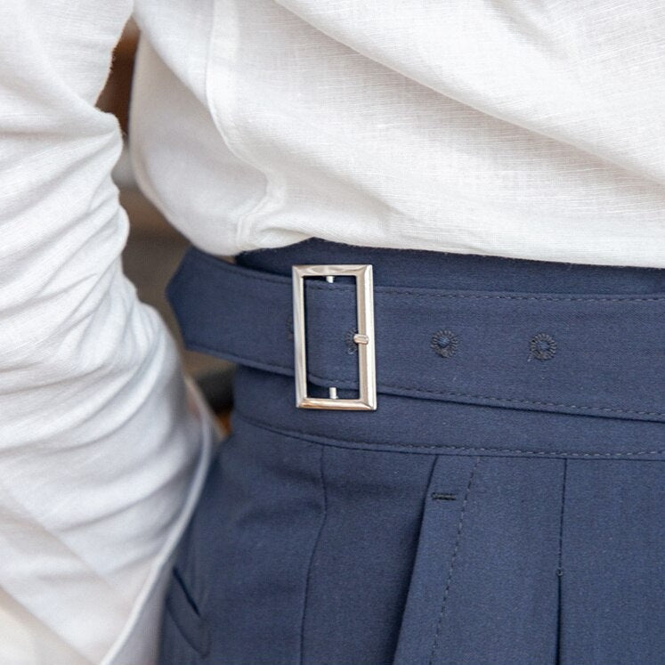 Nathan | Refined Buckle-Waist Trousers | Men’s Fashion