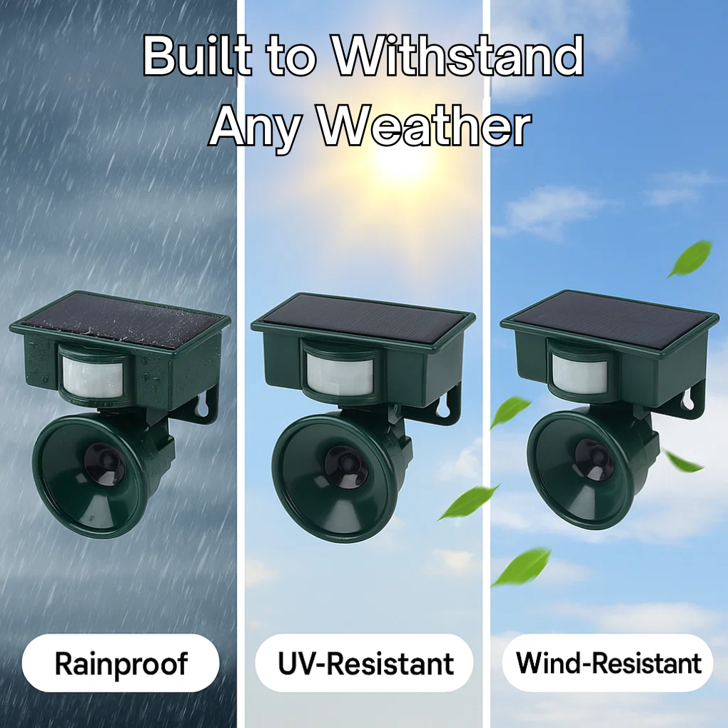 TerraGuard | Weatherproof bird repeller with PIR & solar energy