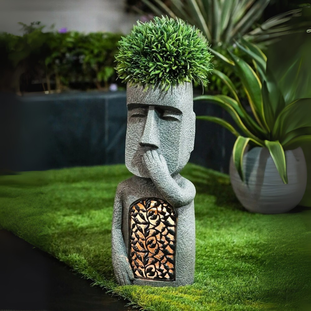 MoaiLight | Solar-Powered Moai Garden Lamps