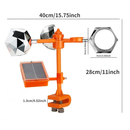 ReflectaSpin | 360-Degree Reflective Solar-Powered Bird Repeller