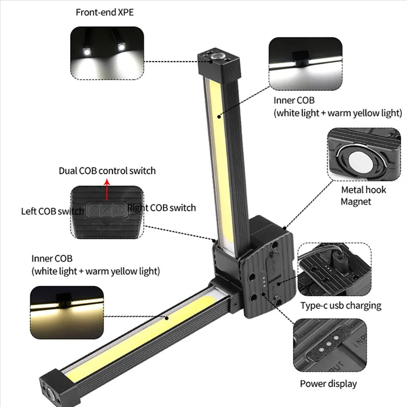 GlowTask | Foldable LED Work Light with Magnet & USB