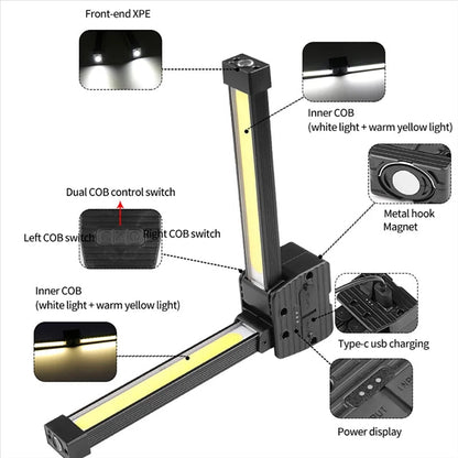 GlowTask | Foldable LED Work Light with Magnet & USB