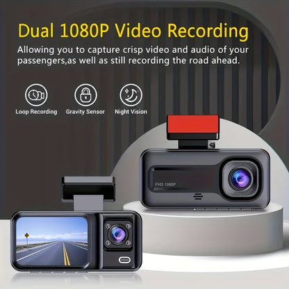 TriCam | 1080P Dash Cam – Front, Cabin & Rear Recording
