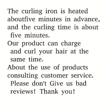 GlamGo | Portable Hair Curler – Rechargeable Wand with Auto-Off Safety Feature