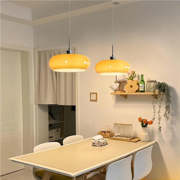 FormaGlow | Vintage Bauhaus Pendant Light with Moulded Glass Shade