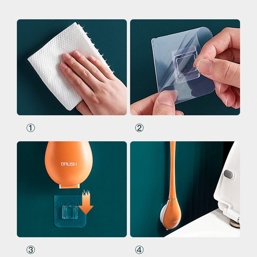 PureBrush | Elegant Toilet Brush with Antibacterial Silicone Head