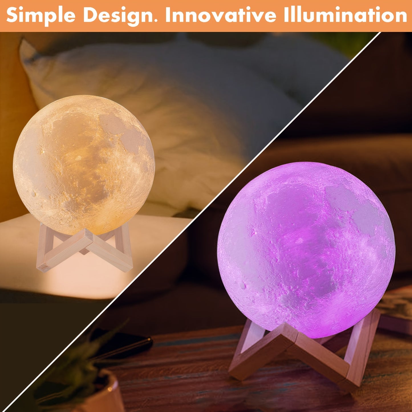 CelestiLight | Moon Night Lamp – Romantic Rechargeable Decor Piece