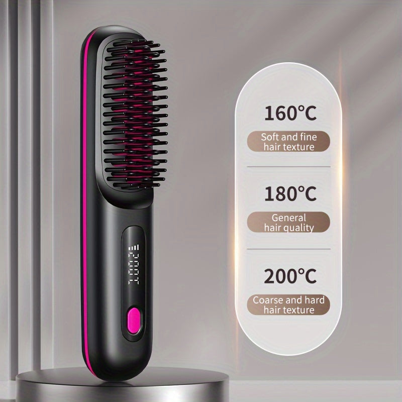 SleekMate | Portable Hair Straightening Comb – USB Rechargeable & Anti-Scald