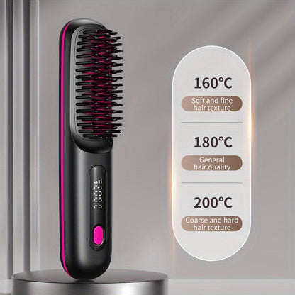 SleekMate | Portable Hair Straightening Comb – USB Rechargeable & Anti-Scald