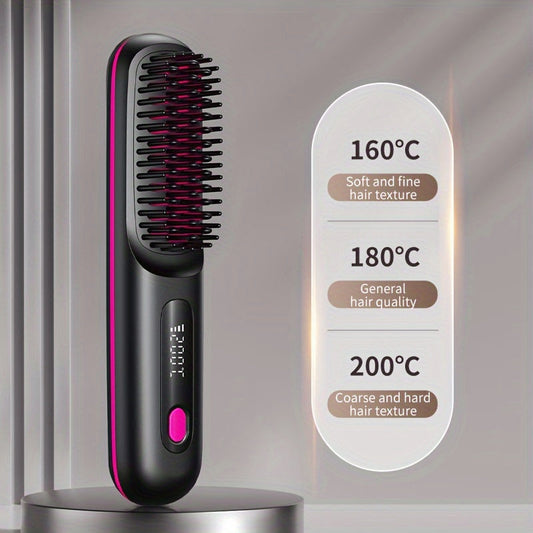 SleekMate | Portable Hair Straightening Comb – USB Rechargeable & Anti-Scald