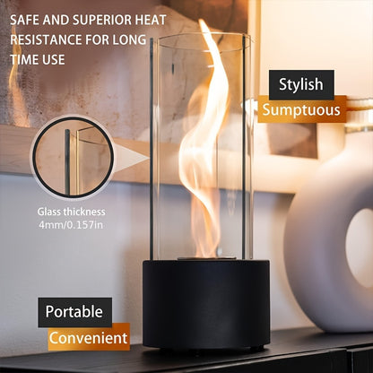 TwistFlame | Tabletop Fireplace – Elegant Swirling Glass Design