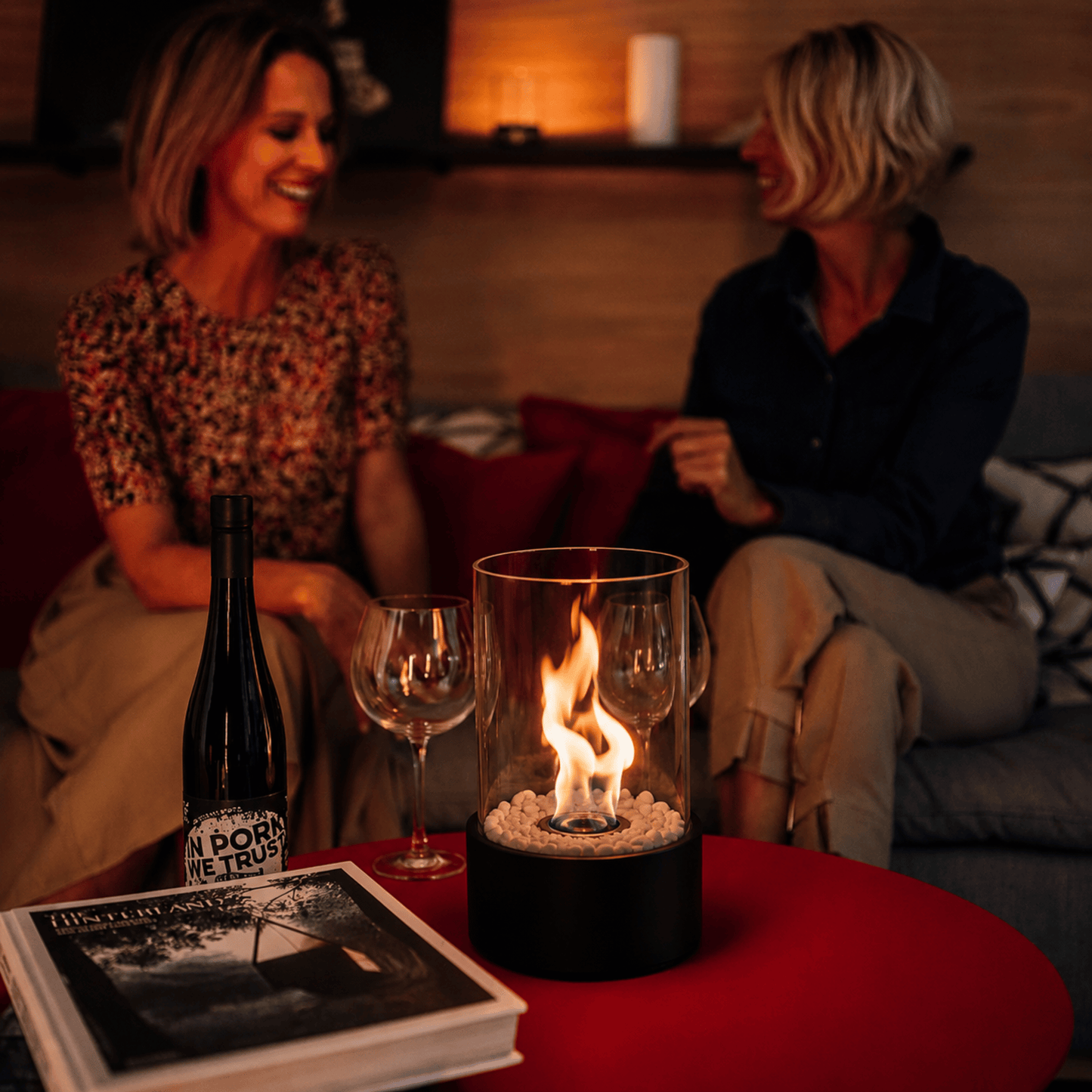 GlowEdge | Portable Glass Fireplace for Modern Indoor & Outdoor Ambience
