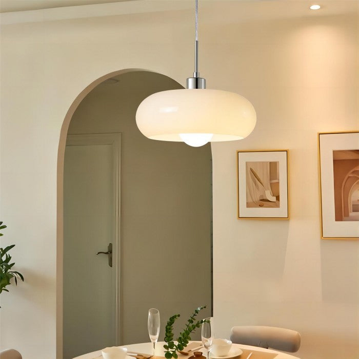 FormaGlow | Vintage Bauhaus Pendant Light with Moulded Glass Shade