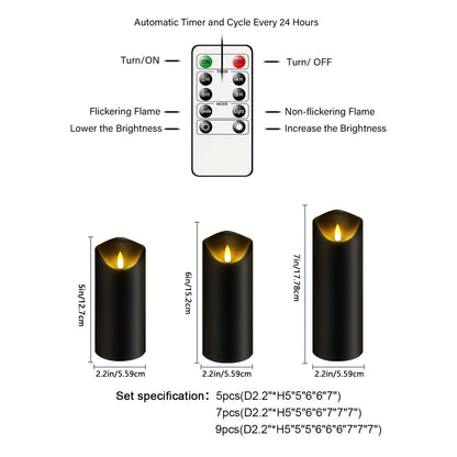 AmberFlame | Battery-Operated Flameless Candles with Timer & Remote