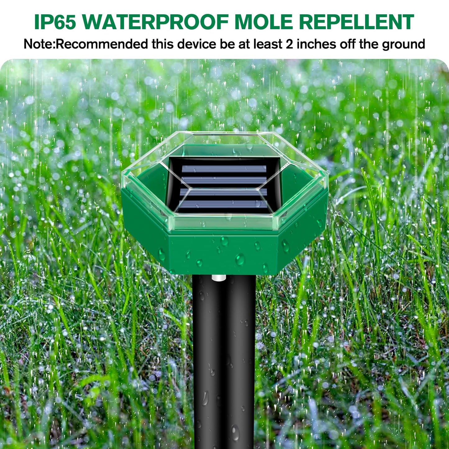 VibeFence | Solar Mole Repellent with 465 m² Coverage