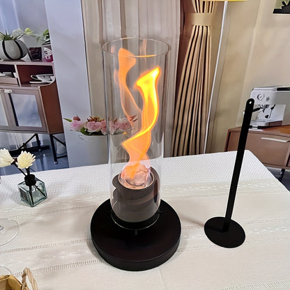 FlameSpin | Rotating Fireplace – Portable Tabletop Elegance