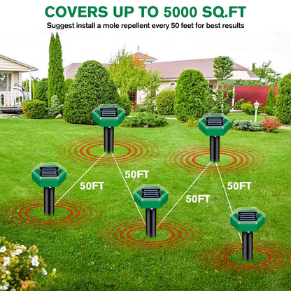 VibeFence | Solar Mole Repellent with 465 m² Coverage