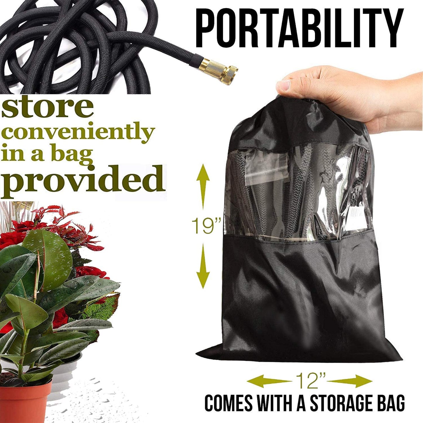 GreenFlex | Flexible Garden Hose with Storage Bag