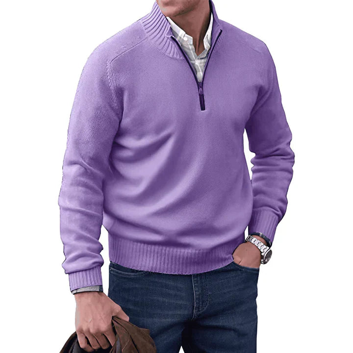 Variant image for Men's Cashmere Jumper - Luxurious Quarter Zip Knitwear for Winter Style-25