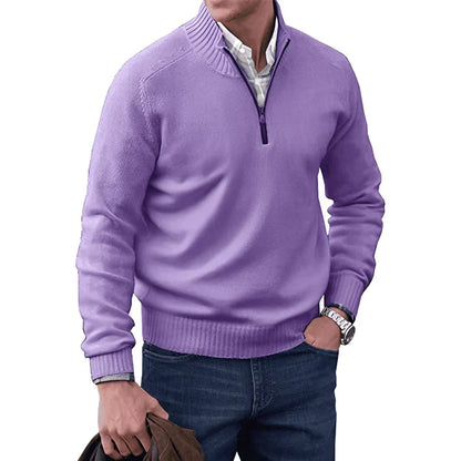 Variant image for Men's Cashmere Jumper - Luxurious Quarter Zip Knitwear for Winter Style-25