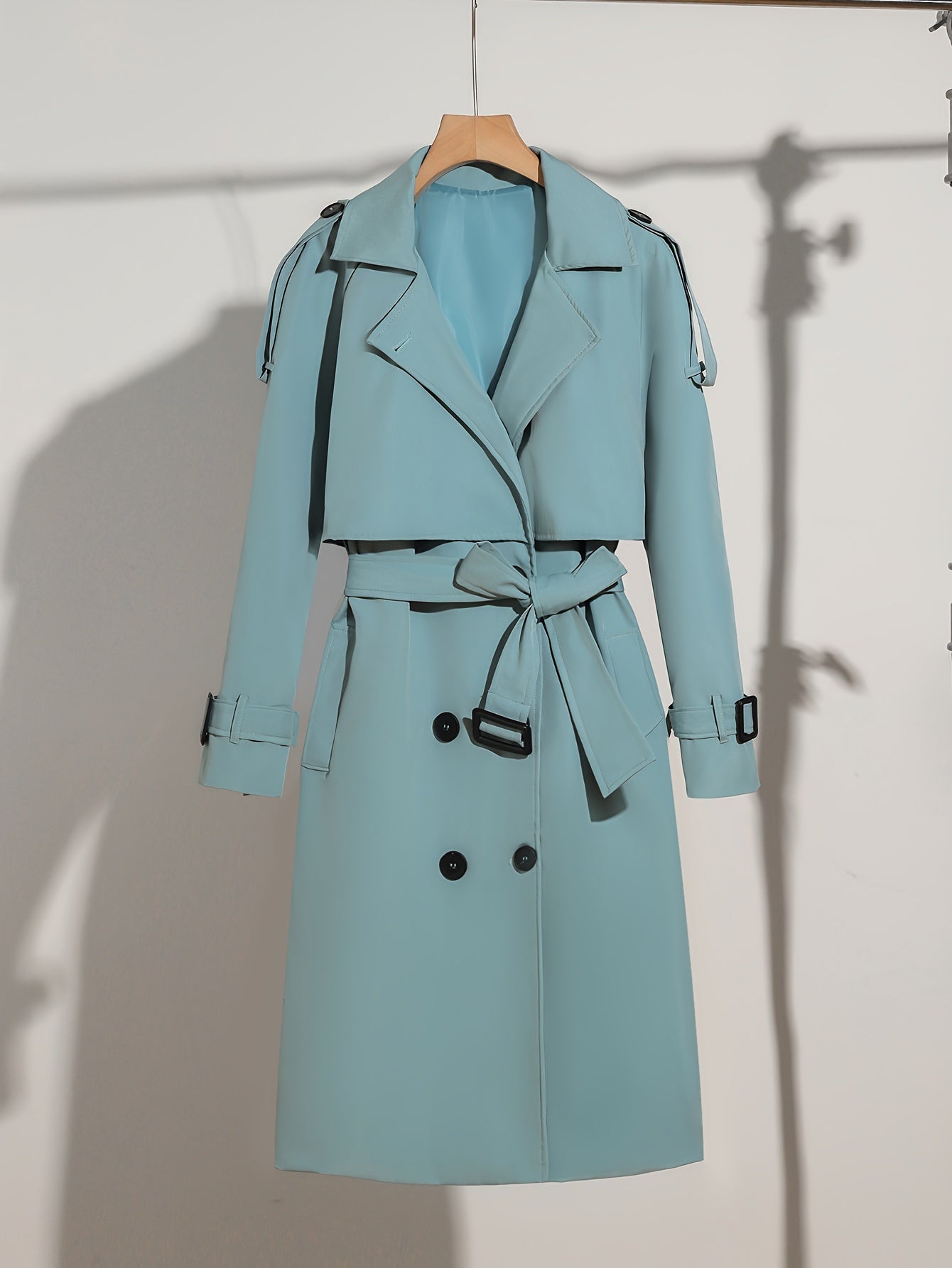 Elegant Plus Size Trench Coat for Women with Belted Design & Flattering Fit-4