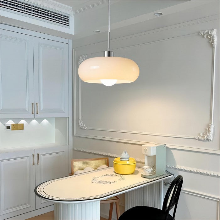 FormaGlow | Vintage Bauhaus Pendant Light with Moulded Glass Shade