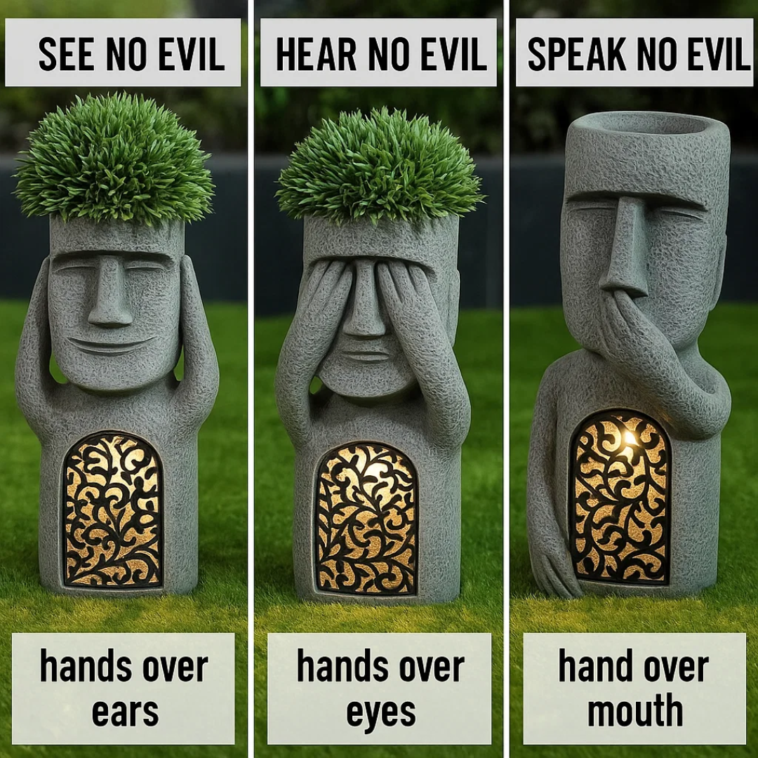 MoaiLight | Solar-Powered Moai Garden Lamps