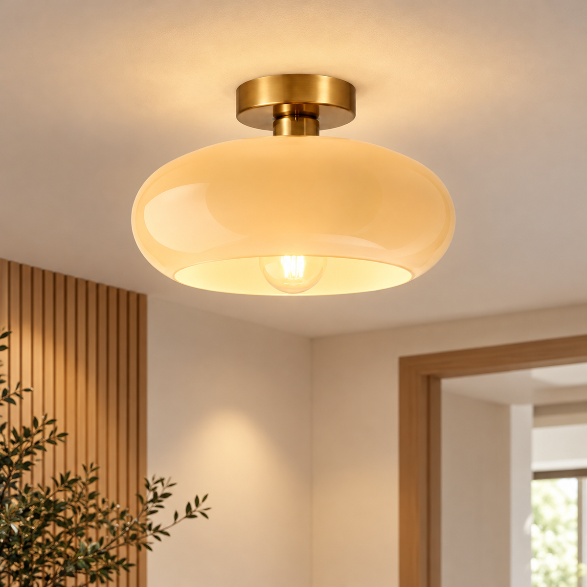 Tundris - Vintage Bowl Semi-Flush Ceiling Light
