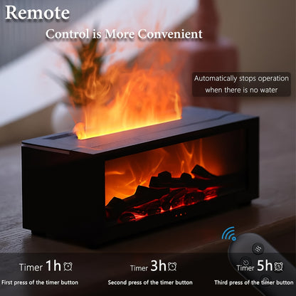 GlowHaven | USB Fireplace Humidifier – 7-Color Flame & Mist