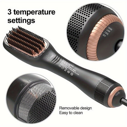 LuxeComb | Hot Air Brush – Dryer & Straightener with 1000W Power