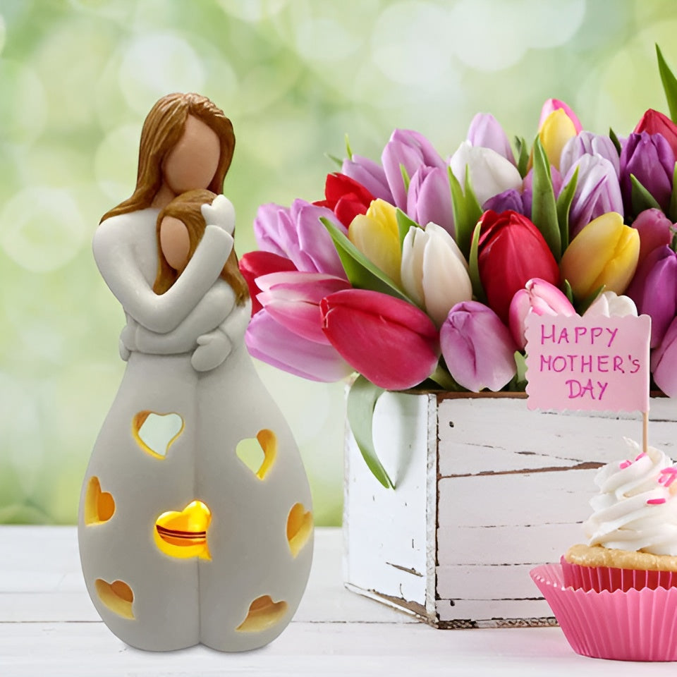 HeartGlow | Heartwarming Mother & Daughter Statue Lamp