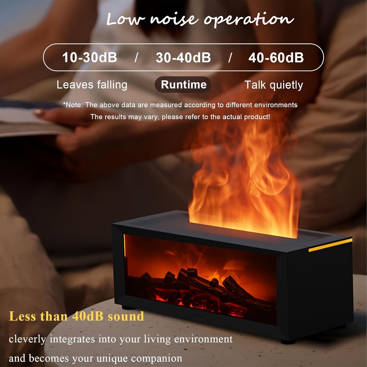 GlowHaven | USB Fireplace Humidifier – 7-Color Flame & Mist