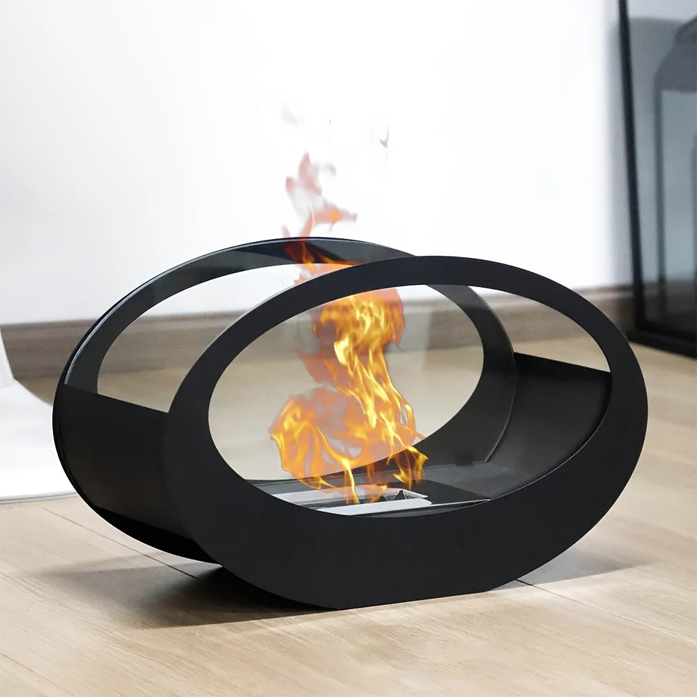 FireLoom | Vintage Tabletop Fireplace – Lacquered Finish & Real Flamese