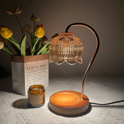 FloralGlass | Elegant Glass Stone Table Lamp