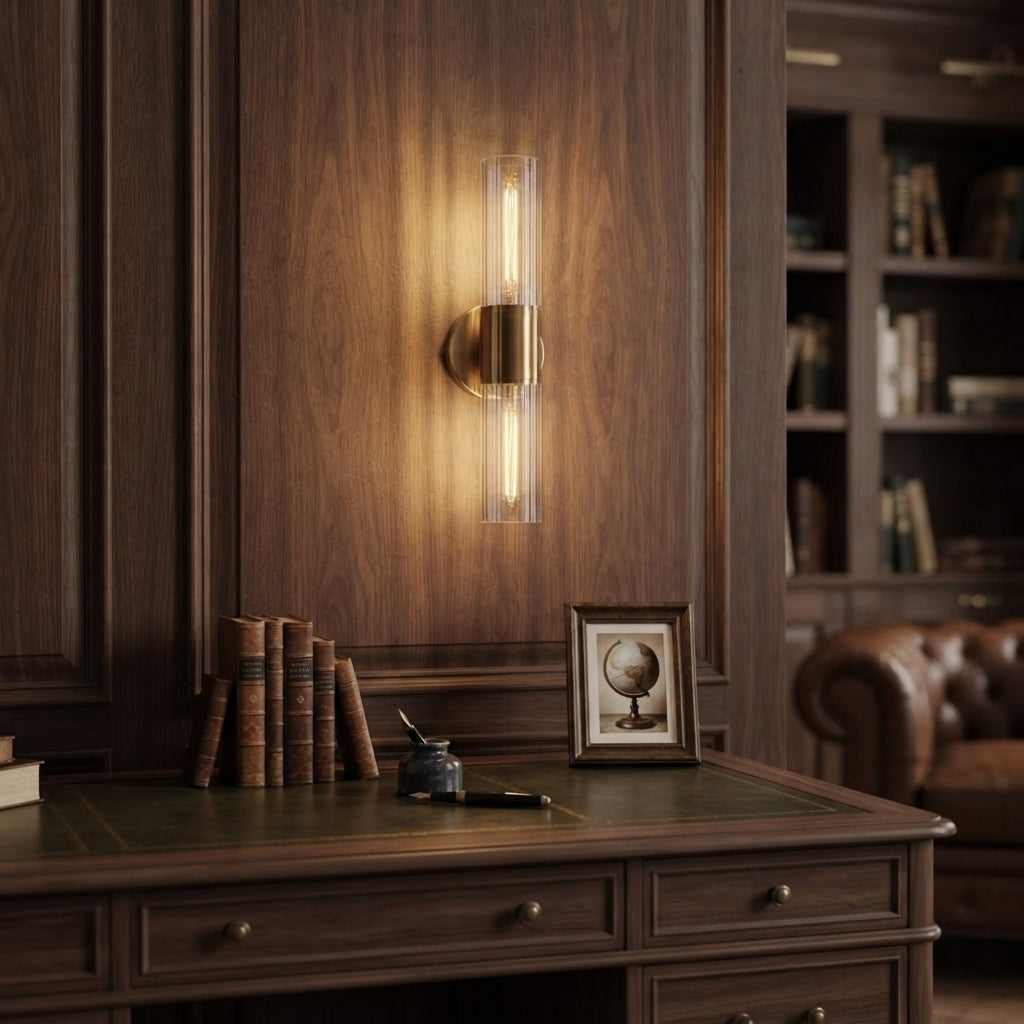 Avelis - Ribbed Clear Wall Light Sconce8