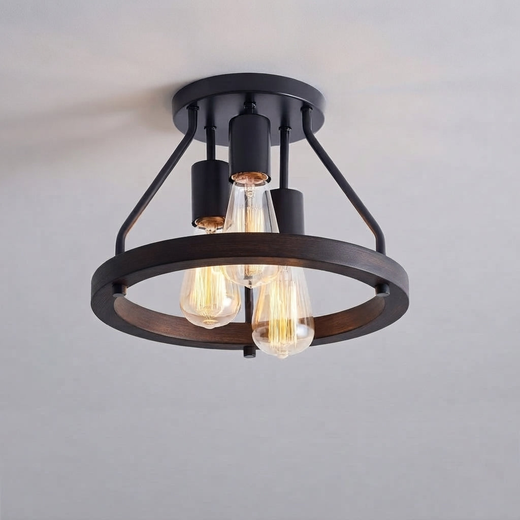 Avenwood - Circular Semi Flush Ceiling Light