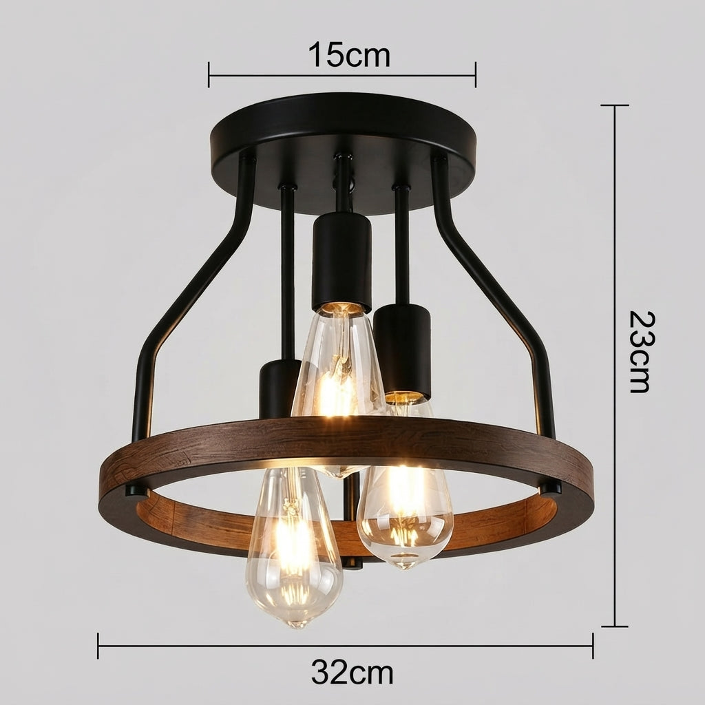 Avenwood - Circular Semi Flush Ceiling Light