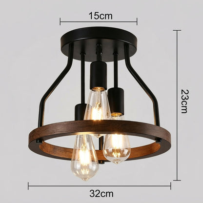 Avenwood - Circular Semi Flush Ceiling Light