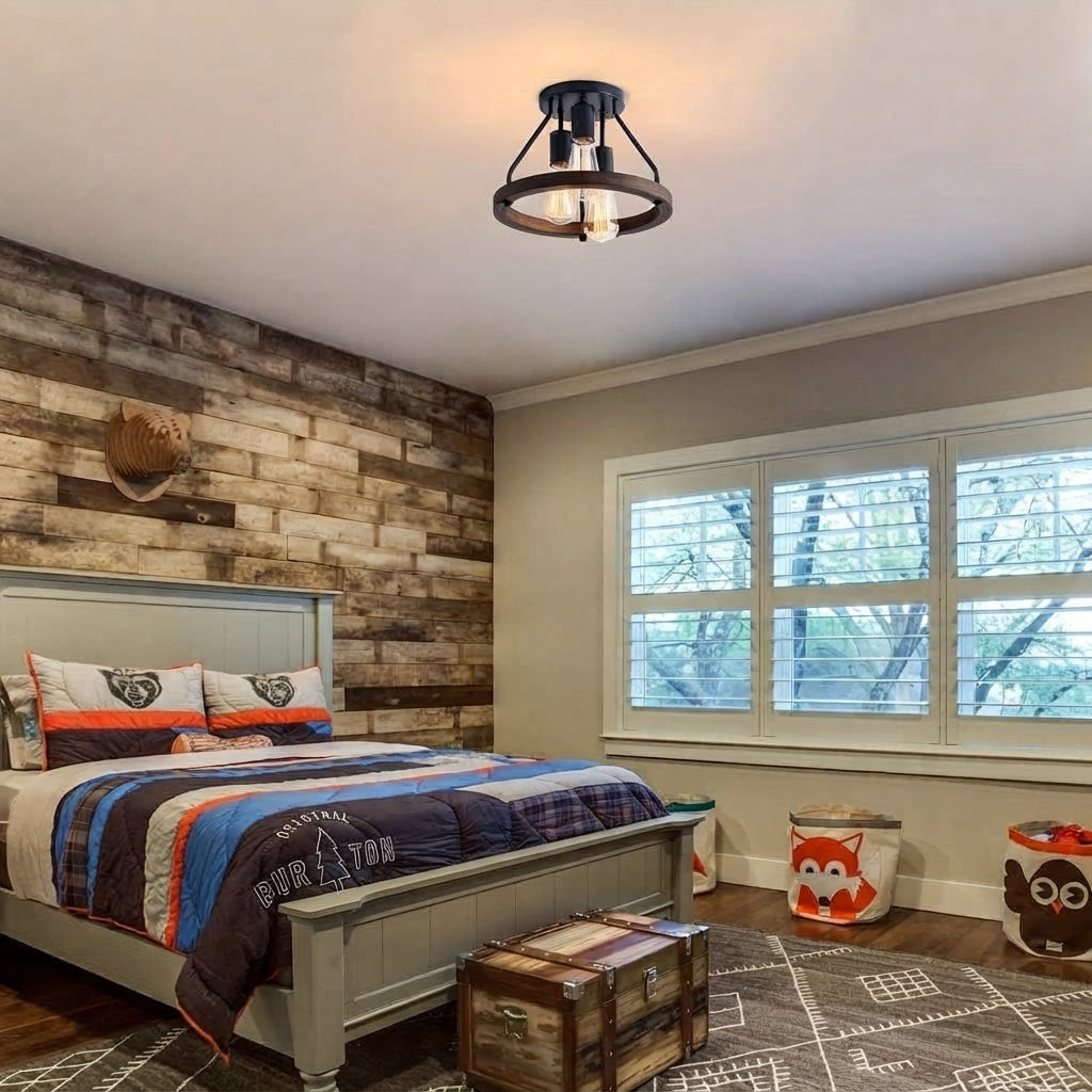 Avenwood - Circular Semi Flush Ceiling Light