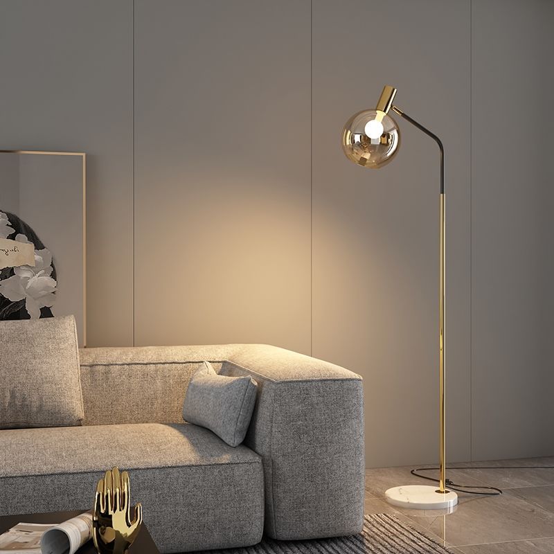 GlasLumo | Nordic Floor Lamp with Adjustable Glass Head