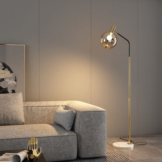 GlasLumo | Nordic Floor Lamp with Adjustable Glass Head