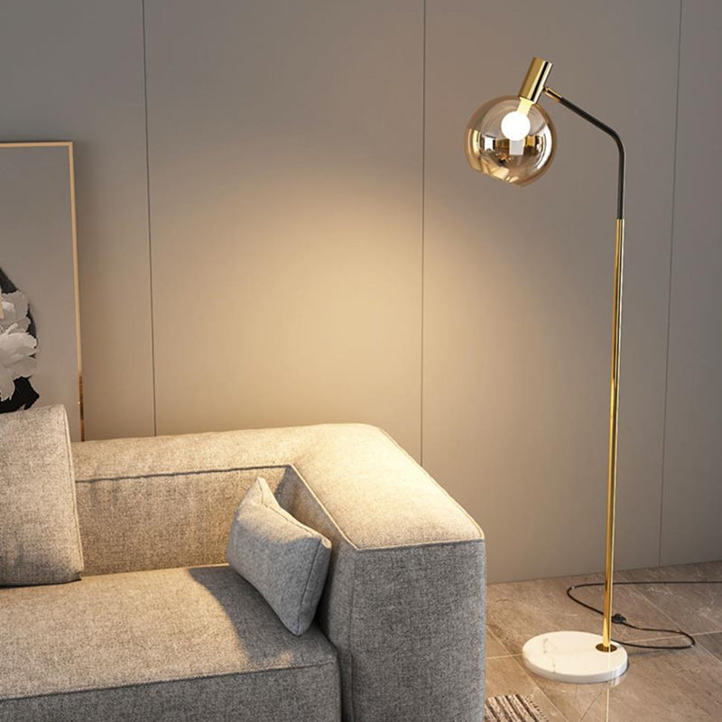 GlasLumo | Nordic Floor Lamp with Adjustable Glass Head
