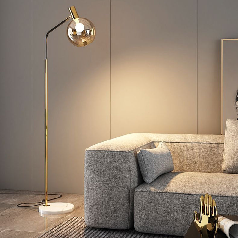 GlasLumo | Nordic Floor Lamp with Adjustable Glass Head