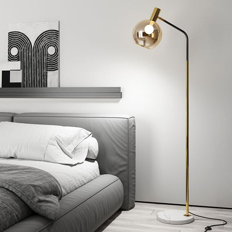 GlasLumo | Nordic Floor Lamp with Adjustable Glass Head