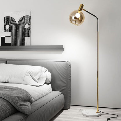 GlasLumo | Nordic Floor Lamp with Adjustable Glass Head