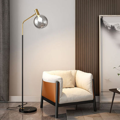 GlasLumo | Nordic Floor Lamp with Adjustable Glass Head