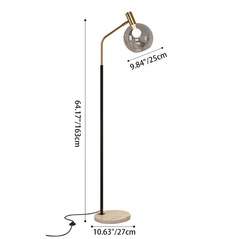 GlasLumo | Nordic Floor Lamp with Adjustable Glass Head
